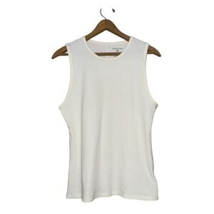 American Eagle White Ribbed‎ Tank Top Sleeveless Basic Casual XL